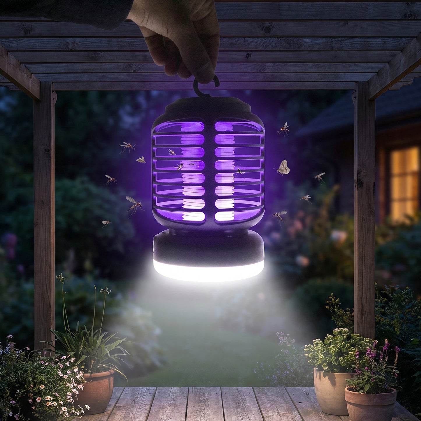 Electric Shock Mosquito Killer Lamp With Led Light Rechargeable Uv (1 Pc)