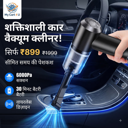 TurboClean Portable Vacuum Cleaner for Car & Home, Powerful Suction