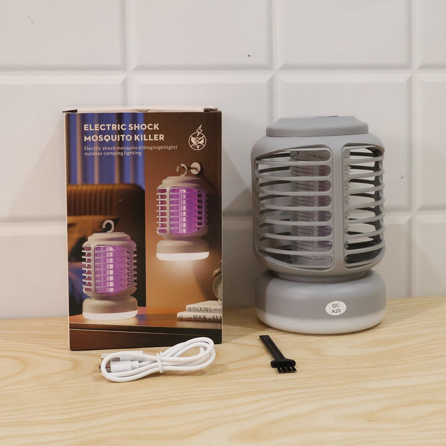 Electric Shock Mosquito Killer Lamp With Led Light Rechargeable Uv (1 Pc)