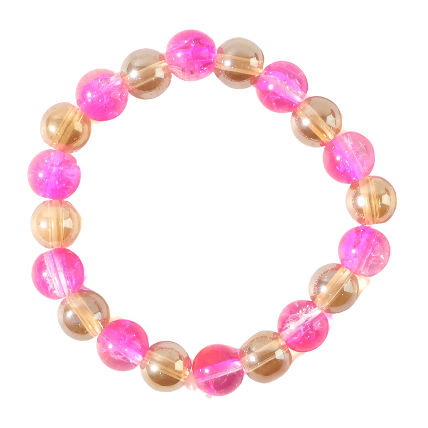 Elegant Dual-tone Crystal Beaded Stretch Bracelet (1 Pc)