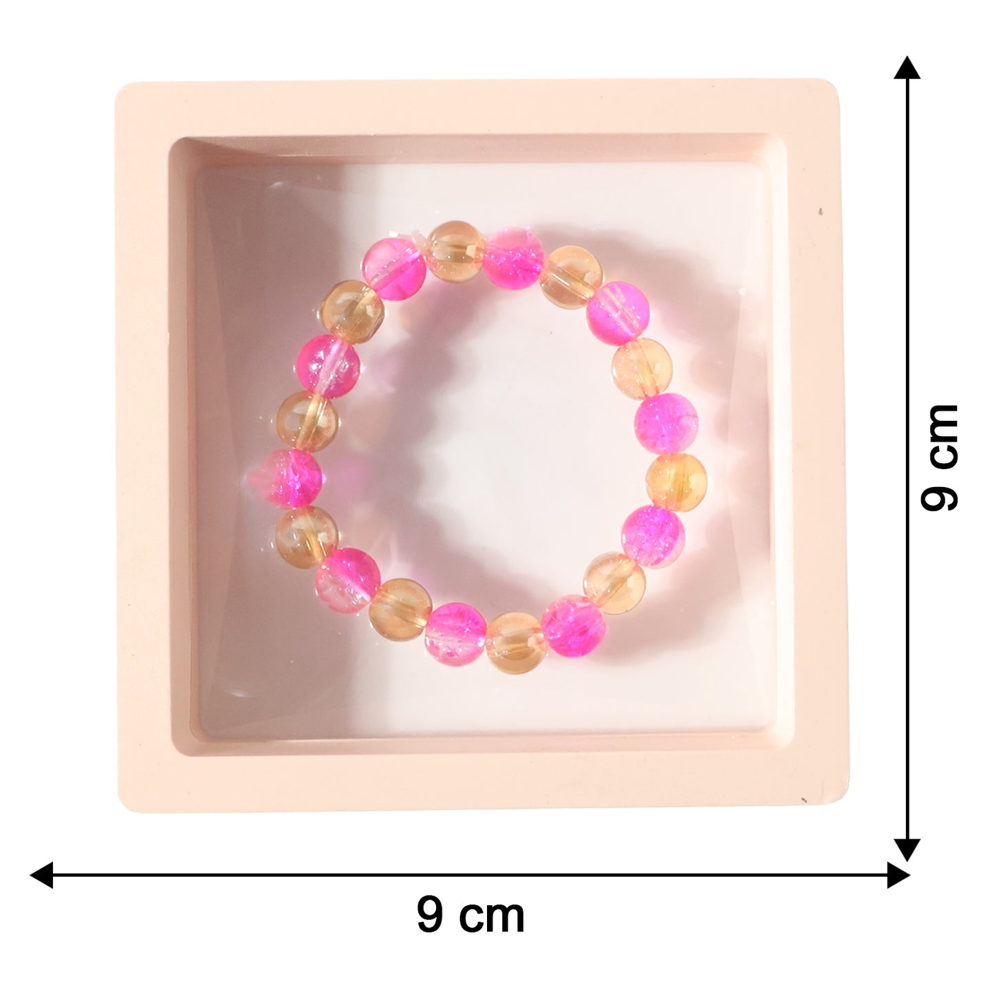 Elegant Dual-tone Crystal Beaded Stretch Bracelet (1 Pc)