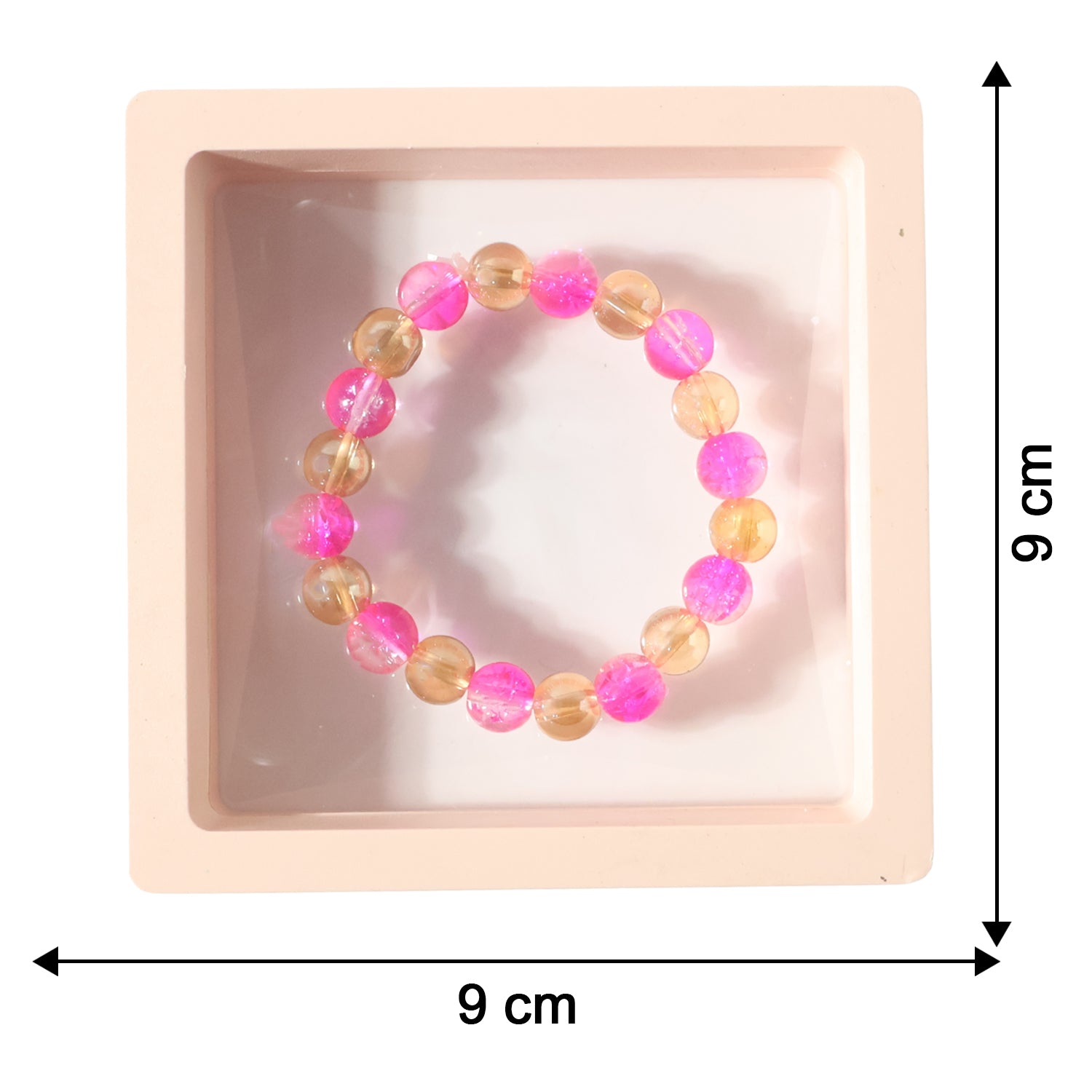 Elegant Dual-tone Crystal Beaded Stretch Bracelet (1 Pc)