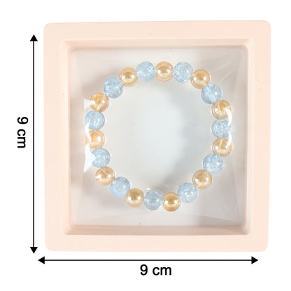 Elegant Dual-tone Crystal Beaded Stretch Bracelet (1 Pc)