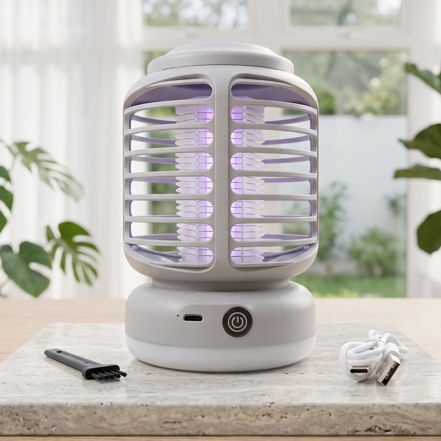 Electric Shock Mosquito Killer Lamp With Led Light Rechargeable Uv (1 Pc)