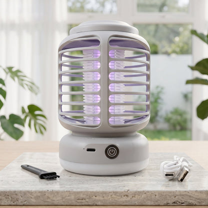 Electric Shock Mosquito Killer Lamp With Led Light Rechargeable Uv (1 Pc)